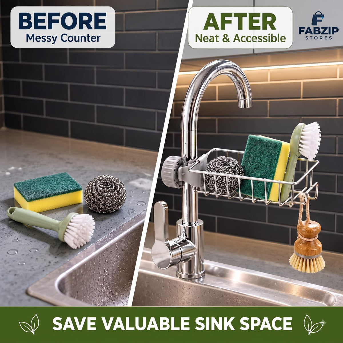 Faucet sponge holder